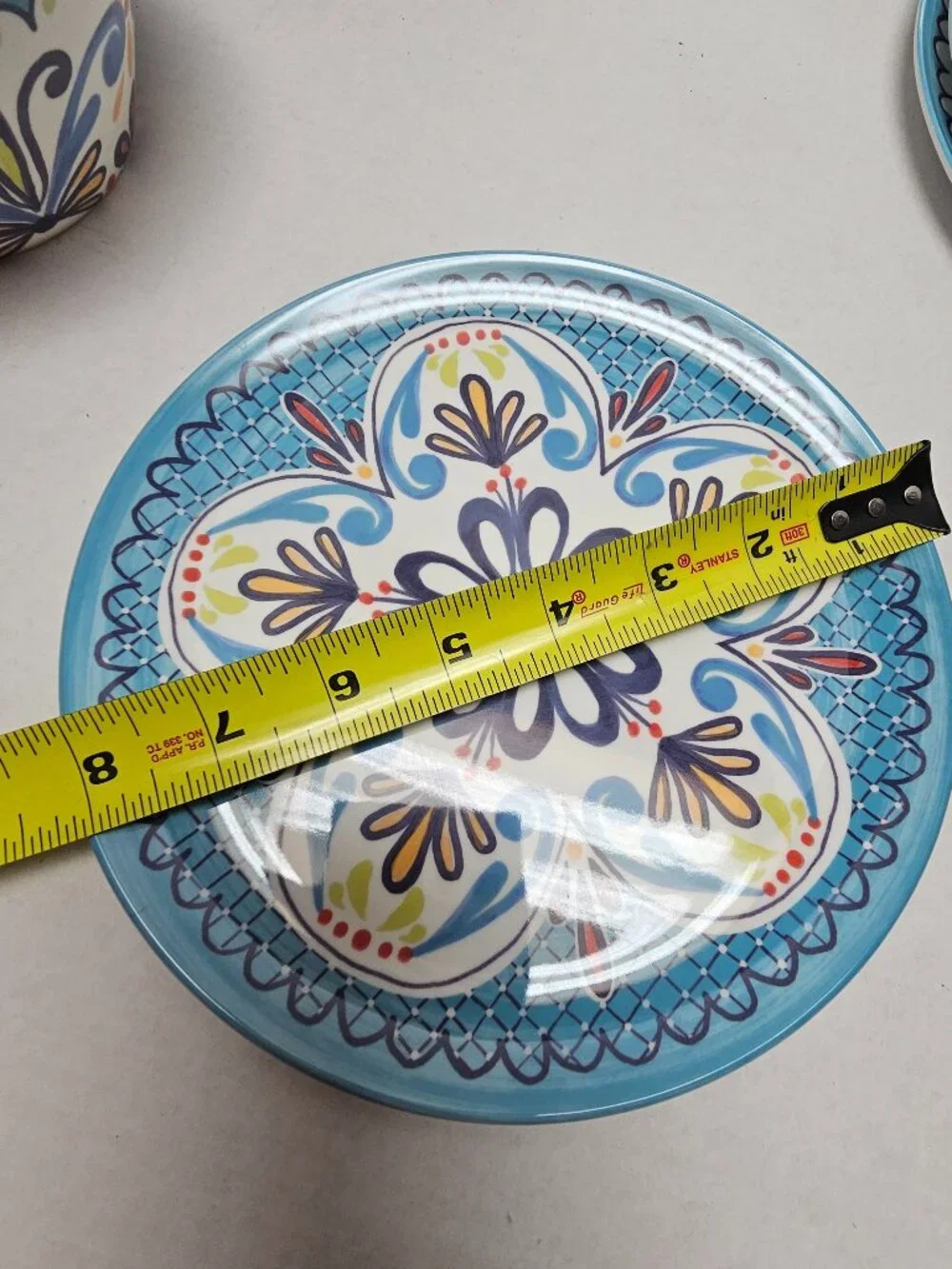 Beautiful Bzyoo Dinnerware Melamine Blues Collection Plates Bowls 12 Piece pc